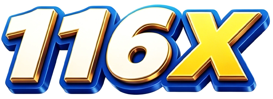 Logo 116X Indonesia untuk kasino online, slot gacor, live casino, taruhan olahraga, bonus member baru, deposit QRIS, dan penarikan dana cepat